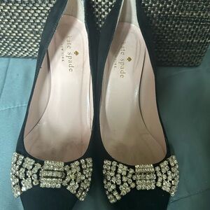 Kate spade Newyork Lissi’s black sude size5 1/2 B black used once